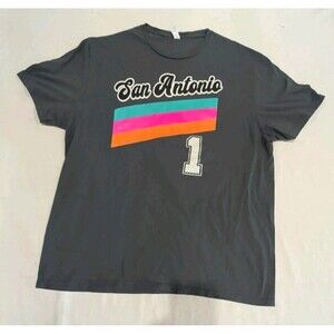San Antonio Spurs NBA Victor Wembanyama #1 Black Jersey T-Shirt Adult Size XL
